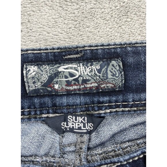 Silver Jeans Womens 31x30 Suki Surplus Boot Denim Blue Light Flap Pockets Pants - Picture 11 of 13